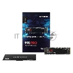 Твердотельный накопитель Samsung SSD 990 PRO, 1000GB, M.2(22x80mm), NVMe 2.0, PCIe 4.0 x4, V-NAND TLC, R/W 7450/6900MB/s, IOPs 1 200 000/1 550 000, DRAM buffer 1024MB, TBW 600, DWPD 0.33, with Heatsink (12 мес.)