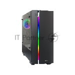 Корпус Miditower ExeGate EVO-9201 Black-RGB light, ATX, <500NPX>, с окном, 2*USB+1*USB3.0, HD Audio